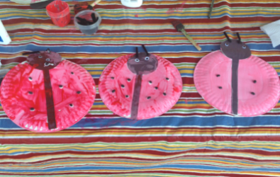 Paper plate ladybug craft