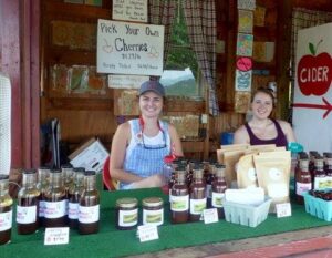 The market stand at Spring Valley Orchard