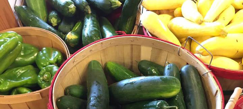 Selection of Chiles Peach Orchard veggies