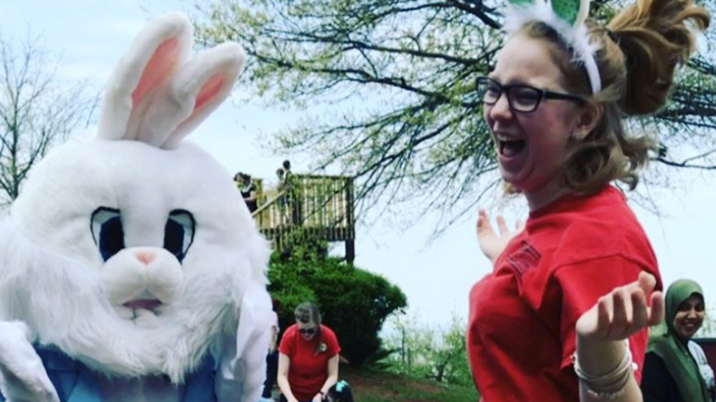 Easter Bunny with Carter Mountain staff