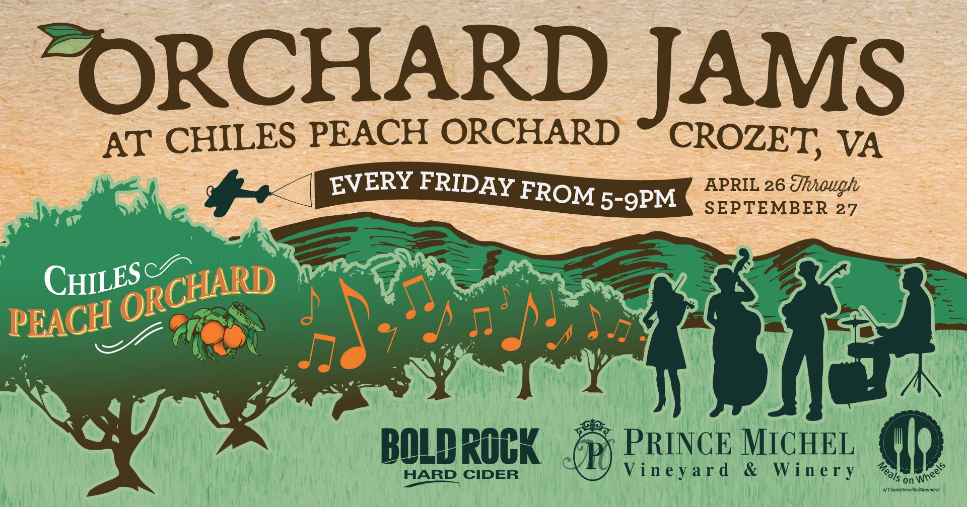 Orchard Jams, free music at Chiles Peach Orchard