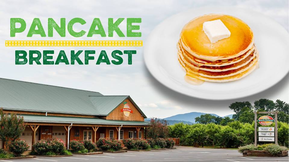Pancake Breakfast graphic for Chiles Peach Orchard
