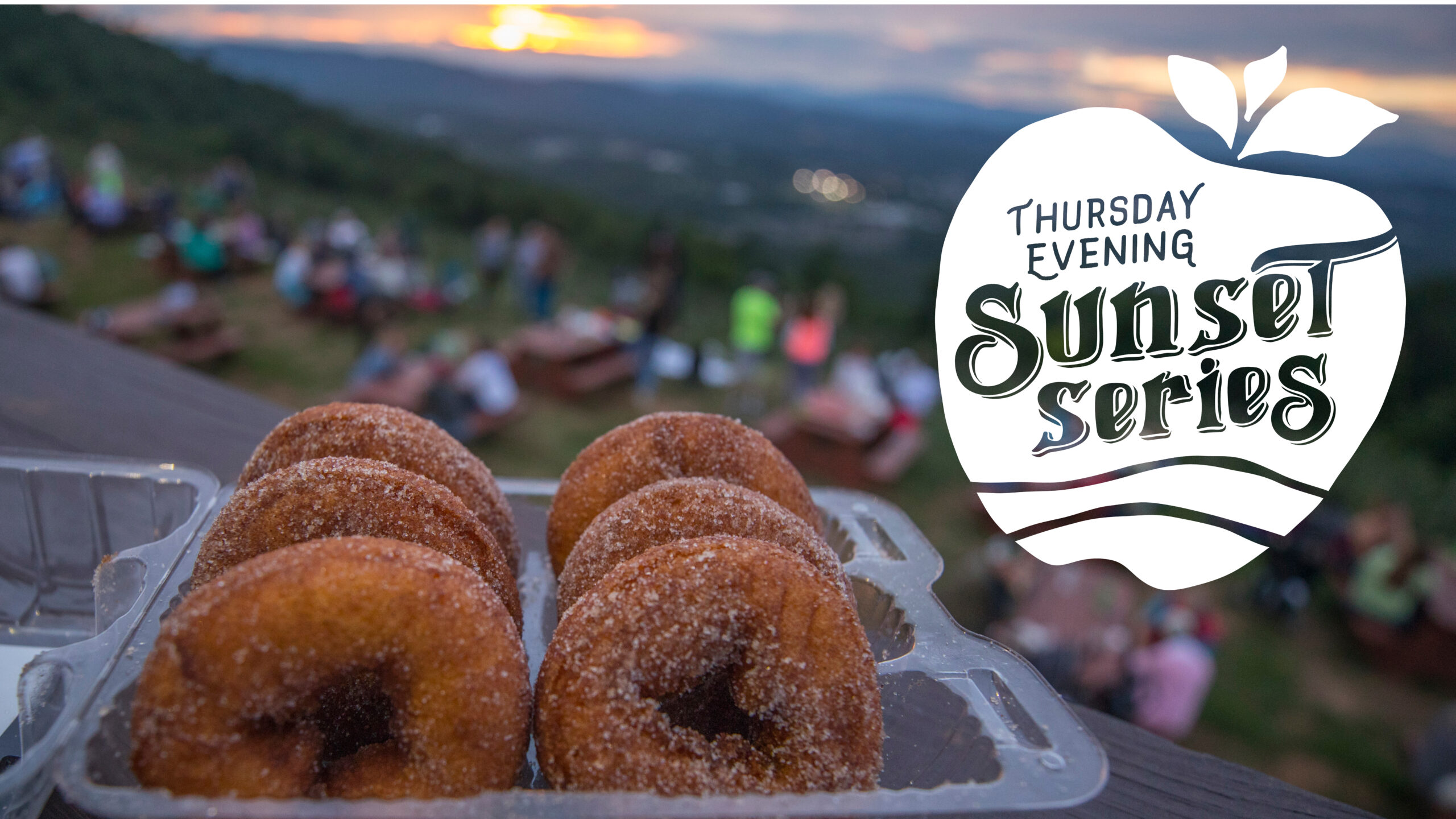 Thursday evening sunset series donuts graphic