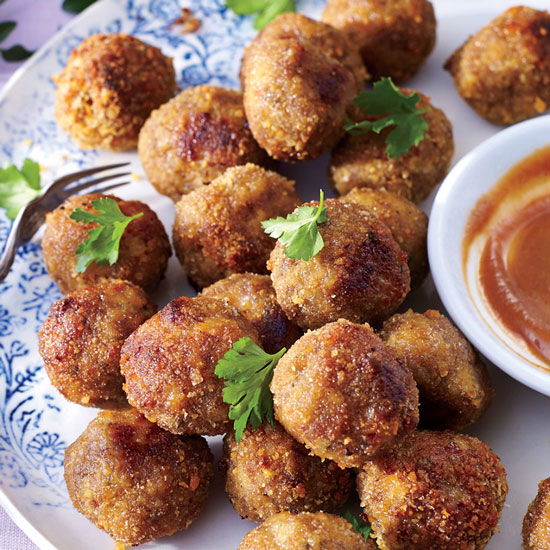 Breakfast Sausage Meatballs with Apple Butter Dipping Sauce Recipe by Southern Living