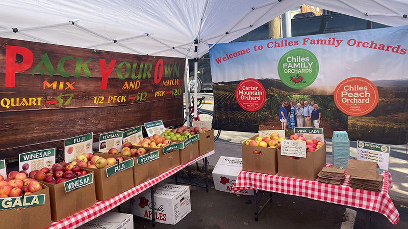 Carter Mountain and Chiles Peach Orchard at Charlottesville City Market