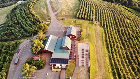 Aerial view of Carter Mountain Orchard