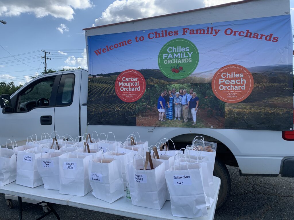 Orchard orders at Local Food Hub's drive-through farmer's market