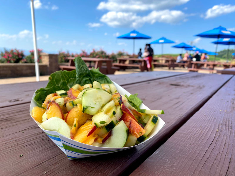 Peach and cucumber salad at Carter Mountain Grill