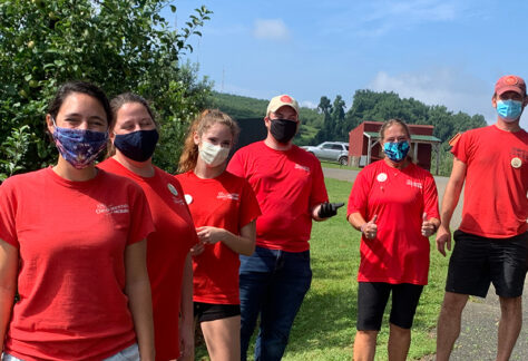 Carter Mountain Orchard staff wearing face masks