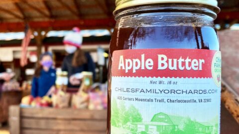 Chiles Family Orchards apple butter under pavilion