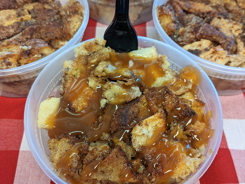 Cider donut bread pudding at Carter Mountain Orchard