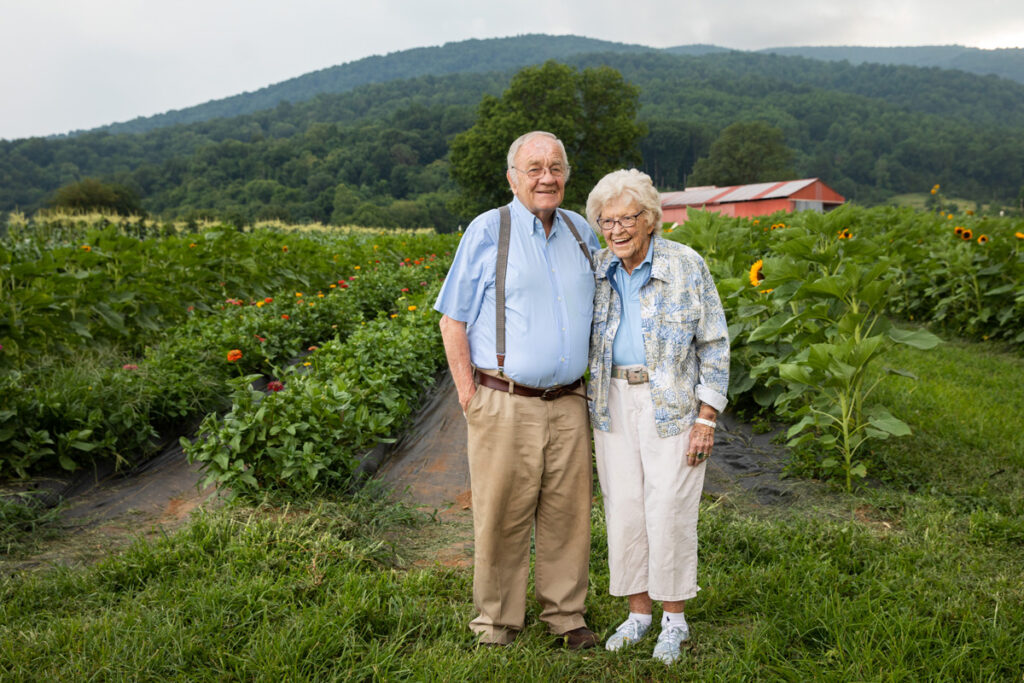 Ruth and Henry Chiles in the orchard