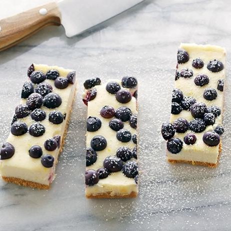 Lemon Blueberry Cheesecake Bars recipe from Food Network