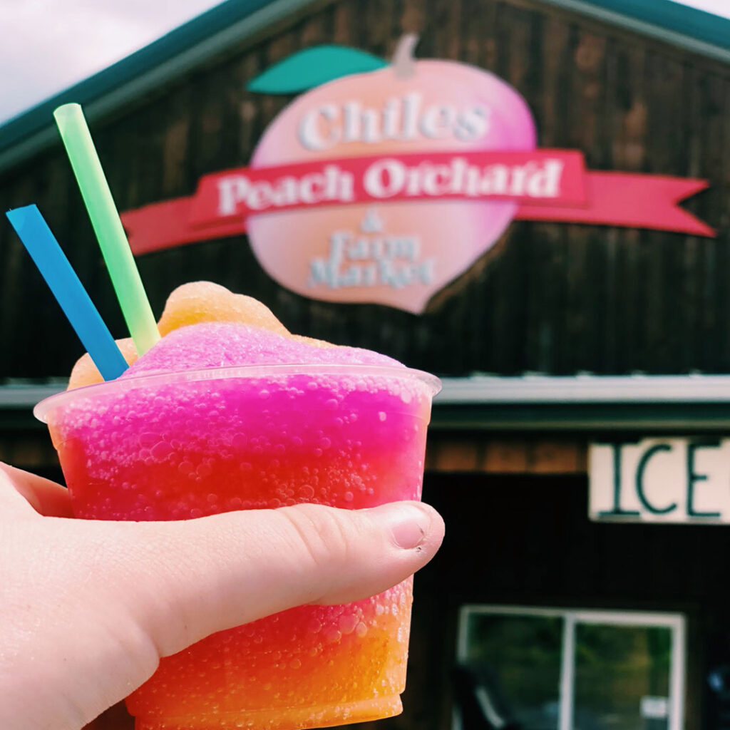 Sunset Wine Slushy at Chiles Peach Orchard