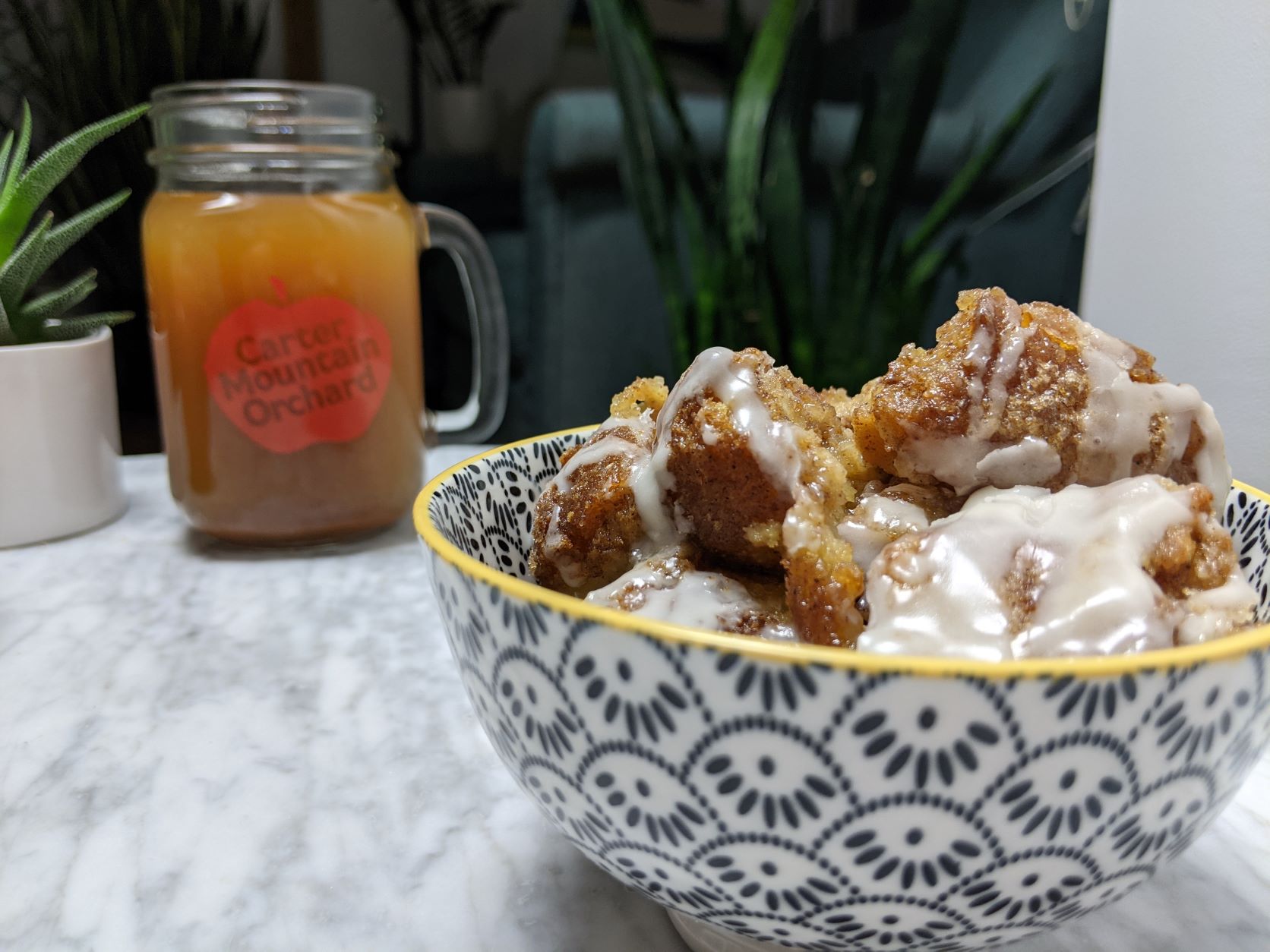 Carter Mountain's homemade cider donut bread pudding