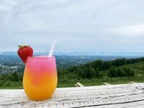 Sunset wine slushy at Carter Mountain Orchard