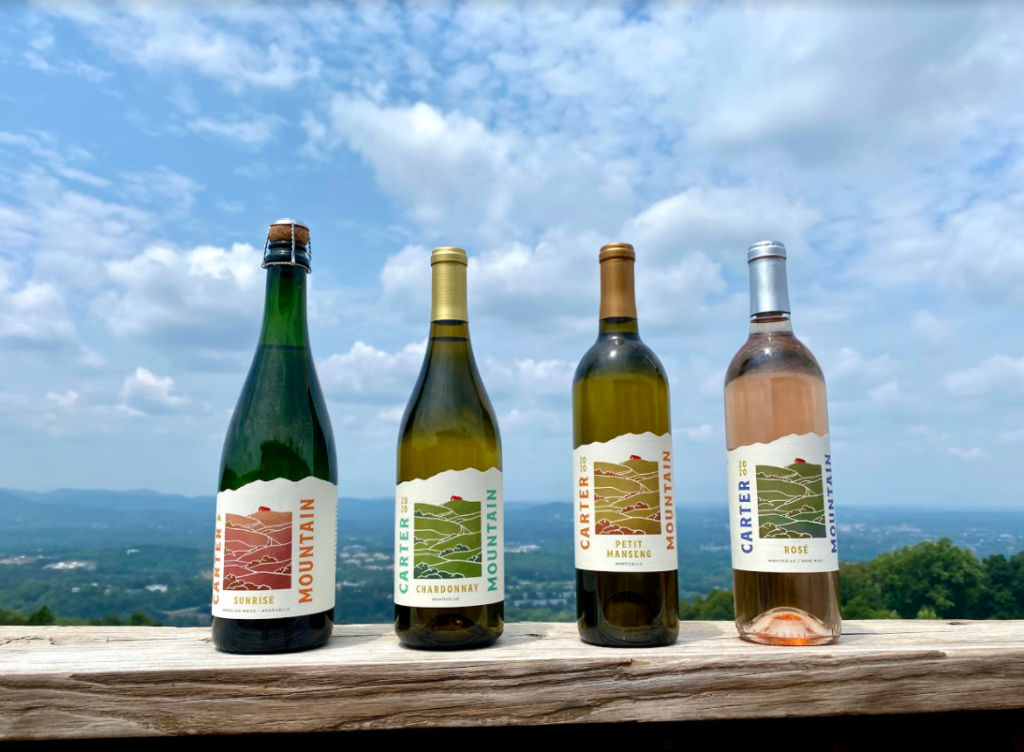 Carter Mountain wine lineup