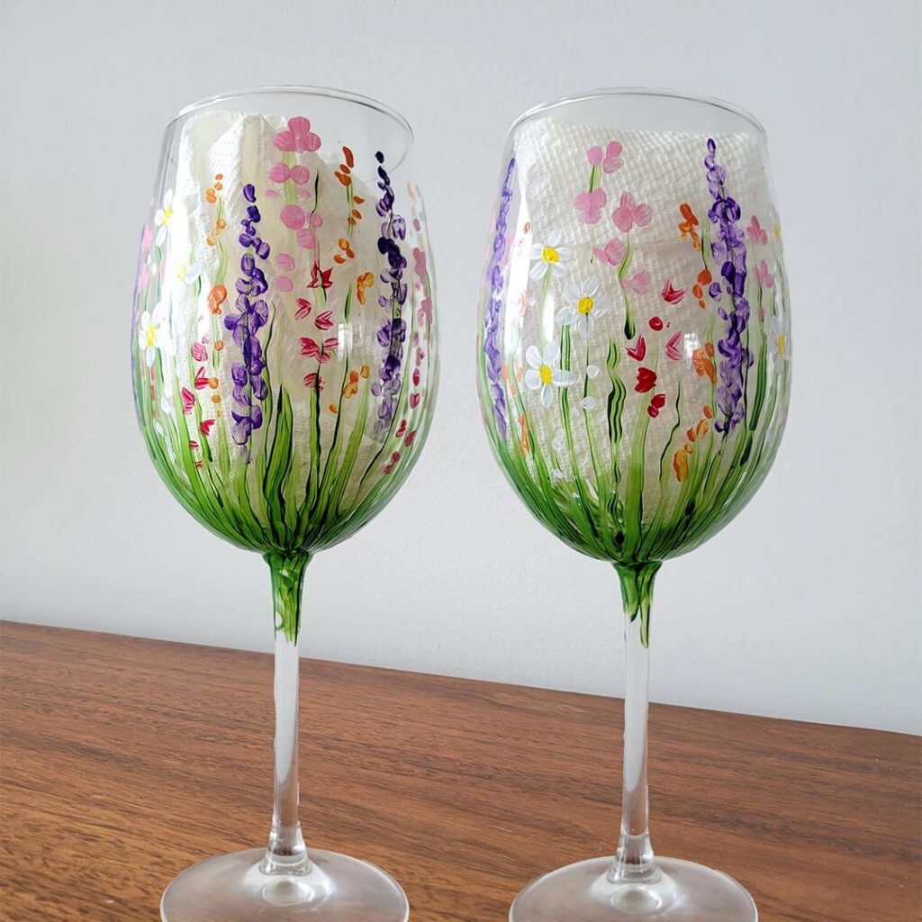 Wildflower Wine Glasses Set of 2