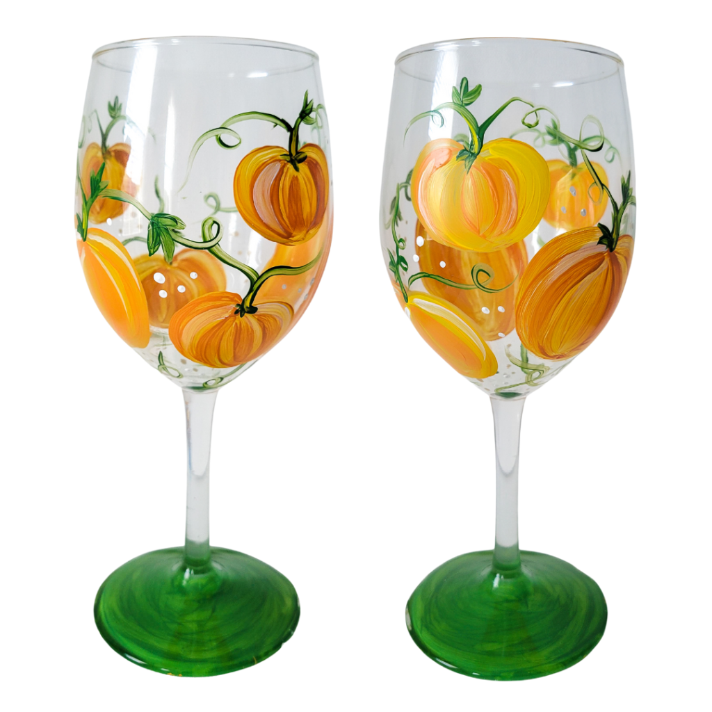 Fall Hand Painted Wine Glasses – A Wincy Glass N Design