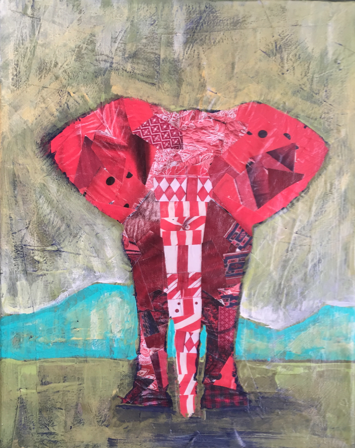 corks & collage elephant