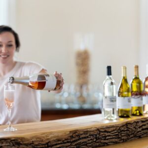 Sparkling wine pour at Chiswell