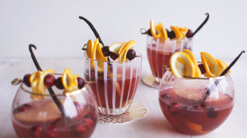 Glasses of warm sangria