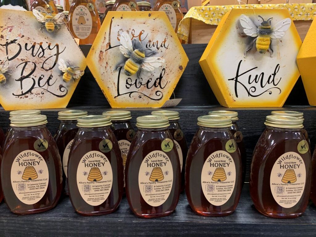 local honey on shelf