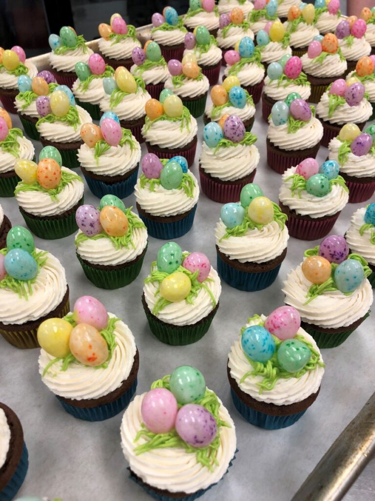 Hop Into Spring cupcakes for Chiles Easter event