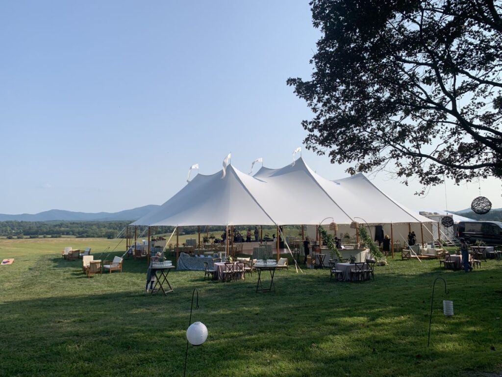 Tent at Chiswell Winery wedding