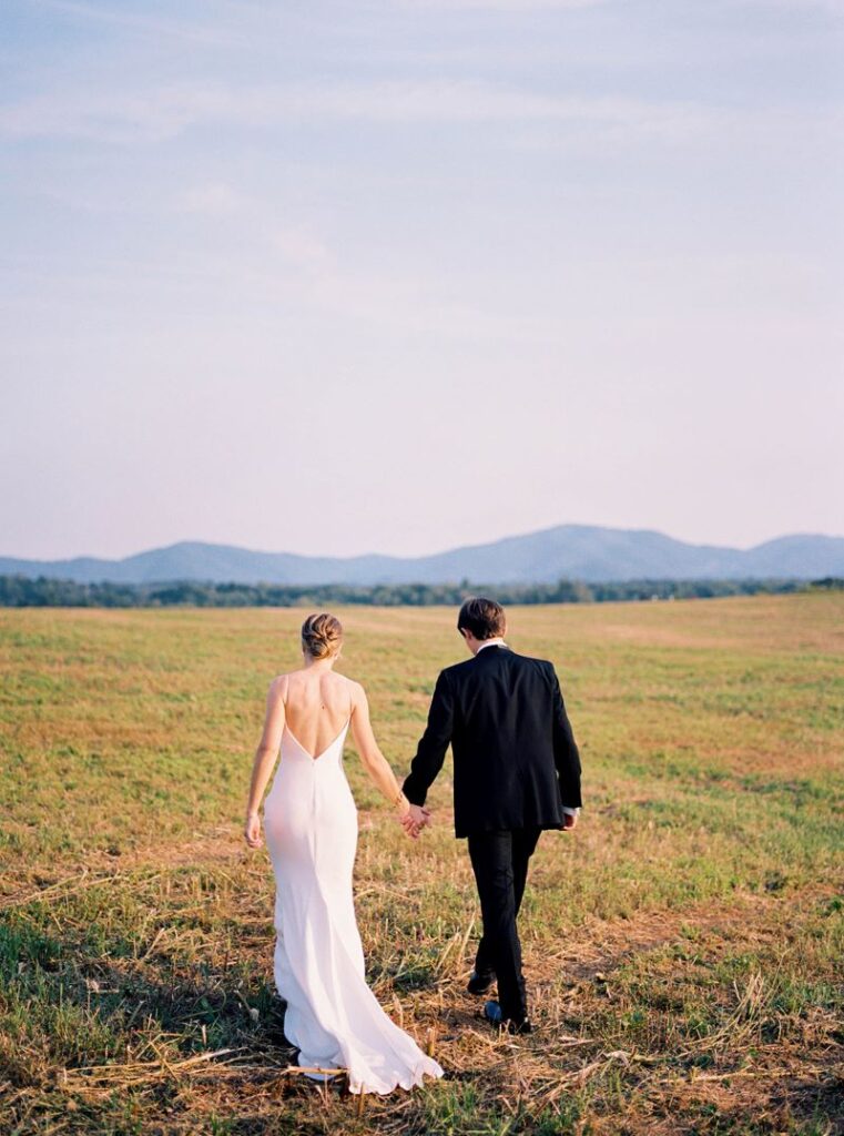 Bride and groom at Chiswell Winery wedding venue in Charlottesville