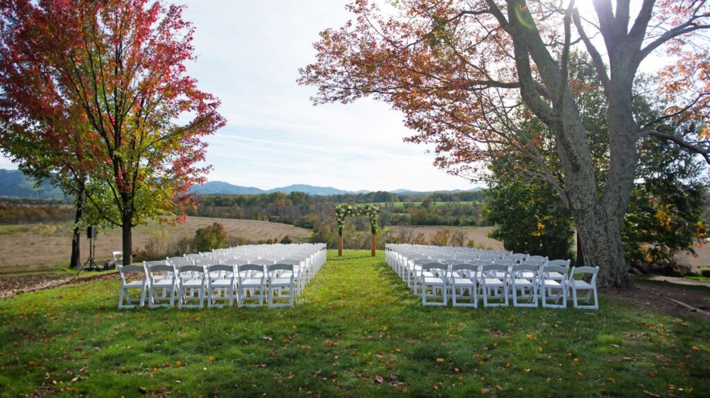 Ceremony space at Chiswell Winery wedding venue in Charlottesville