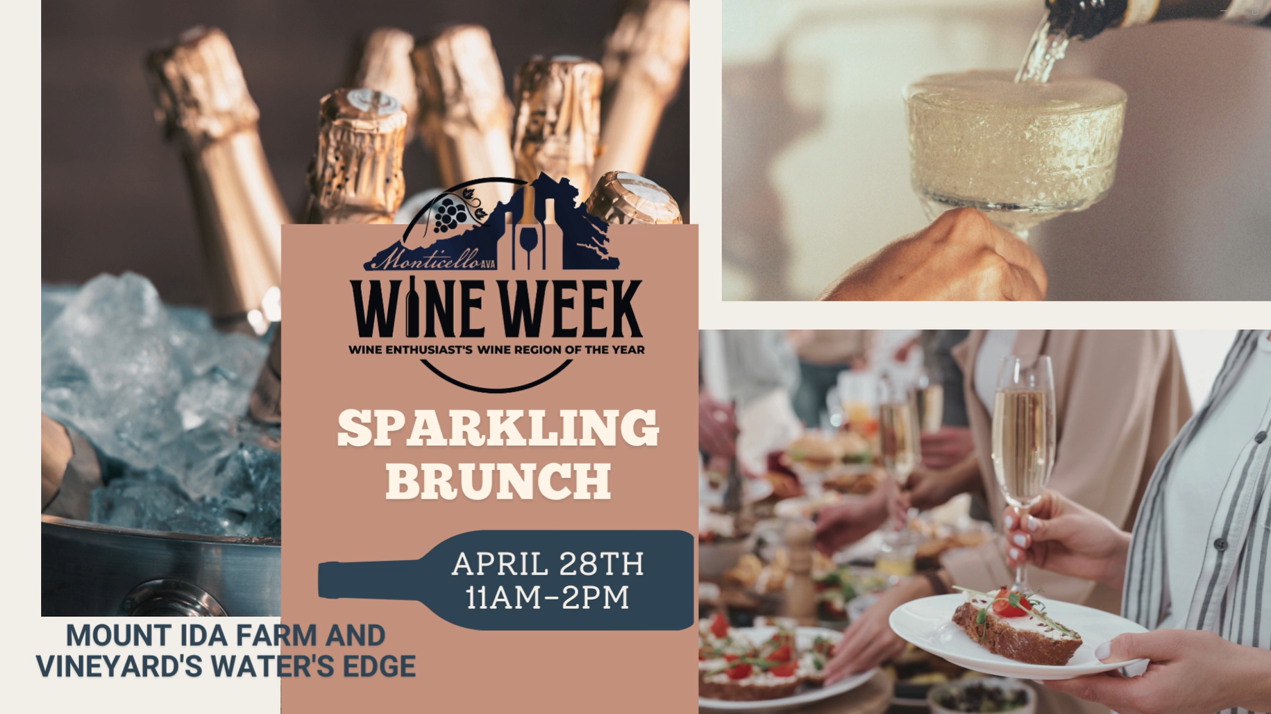 Monticello AVA Wine Week Sparkling Brunch graphic from Monticello Wine Trail