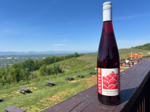 Strawberry fruit wine at Carter Mountain Orchard