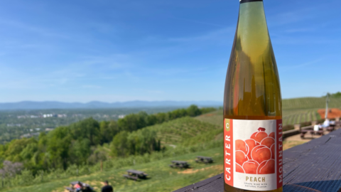 Peach fruit wine at Carter Mountain
