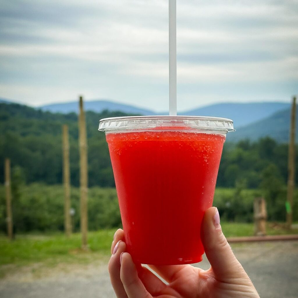 A cherry slushie at Spring Valley Orchard.