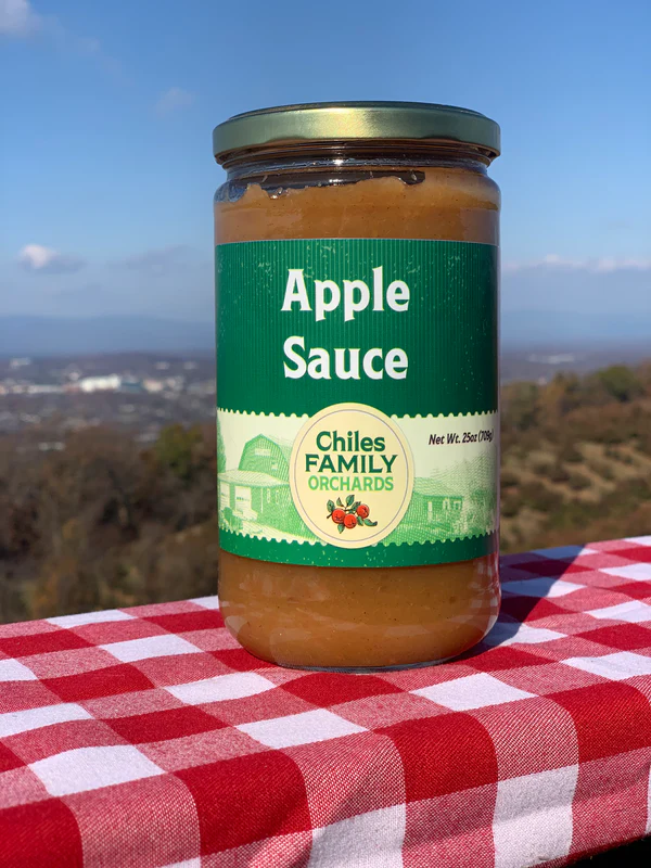 Glass jar of apple sauce