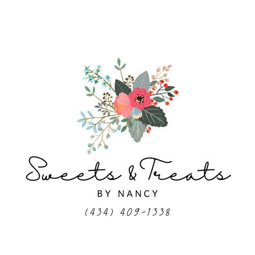 An illustration of flowers, the logo of Sweets and Treats by Nancy