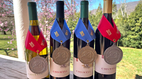 Four Chiswell wines with four Governor's Cup medals.