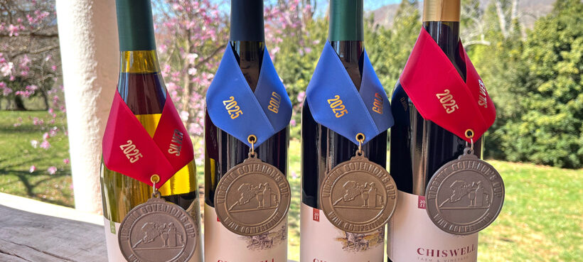 Four Chiswell wines with four Governor's Cup medals.