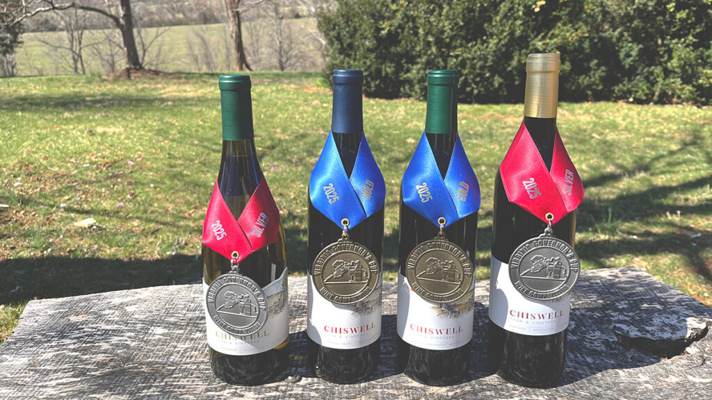 Four Chiswell wines with four Governor's Cup medals.