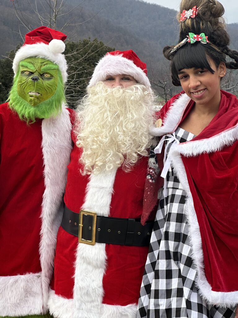 grinch, santa and cindy lou hoo