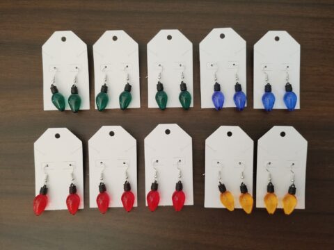 christmas light earrings