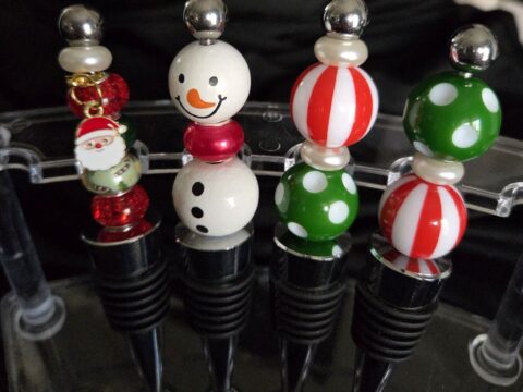 christmas wine stoppers