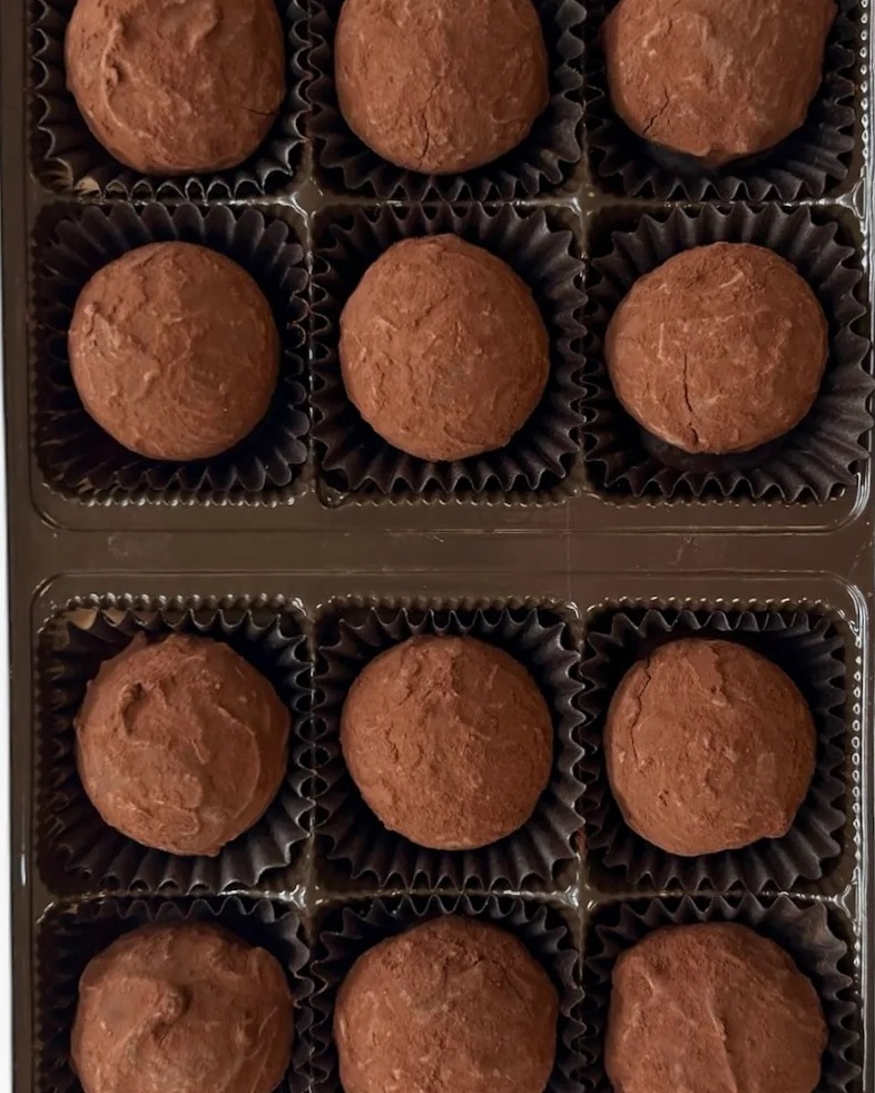 Several chocolate truffles