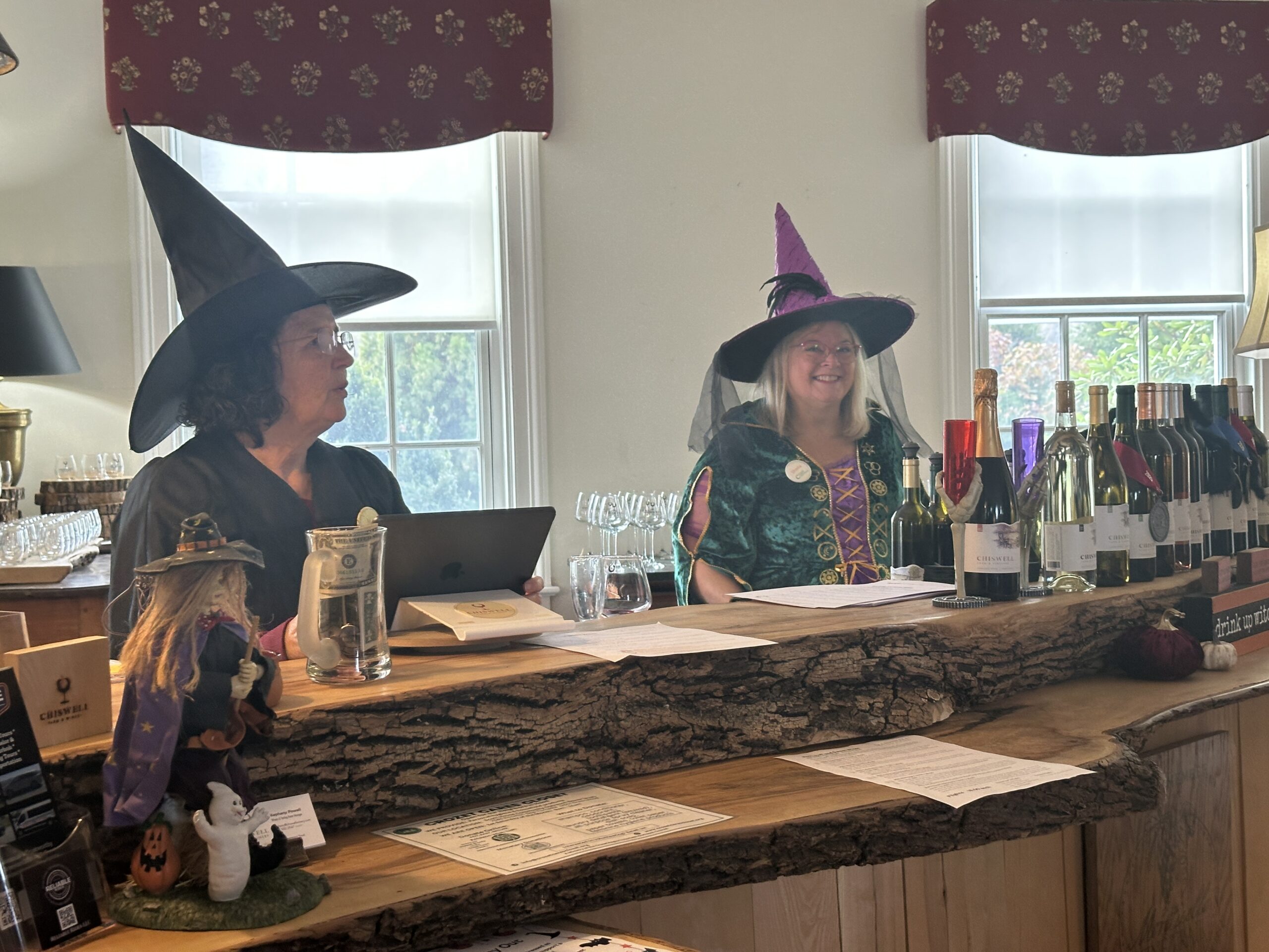 Witches behind the bar at Chiswell winery