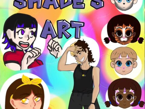colorful design of art for face painter