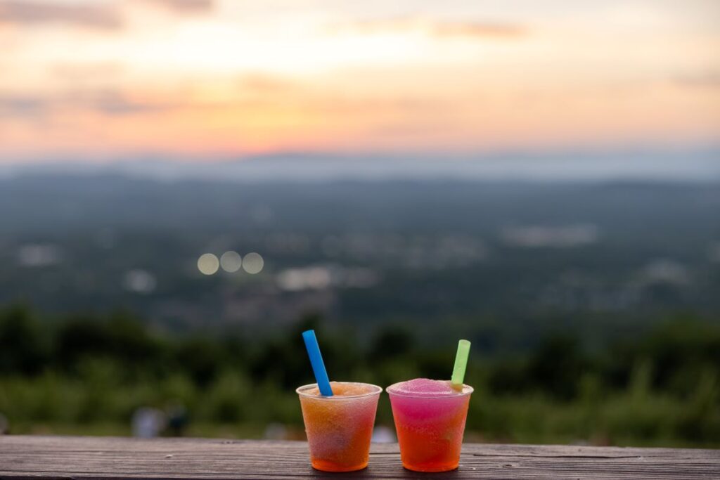 wine slushies at sunset
