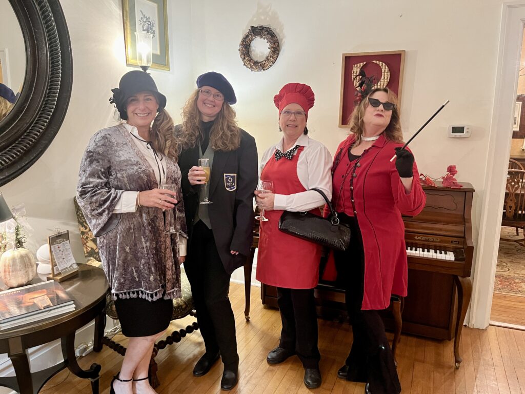 crown club members at murder mystery party