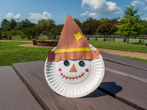 A paper plate scarecrow craft